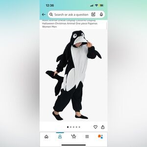 Black and White Orca Onesie Costume